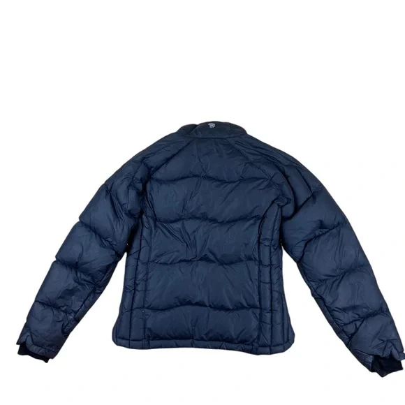 Mountain Hardware Womens Goose Down Puffer Jacket Medium Black Fleece Collar - Picture 2 of 5